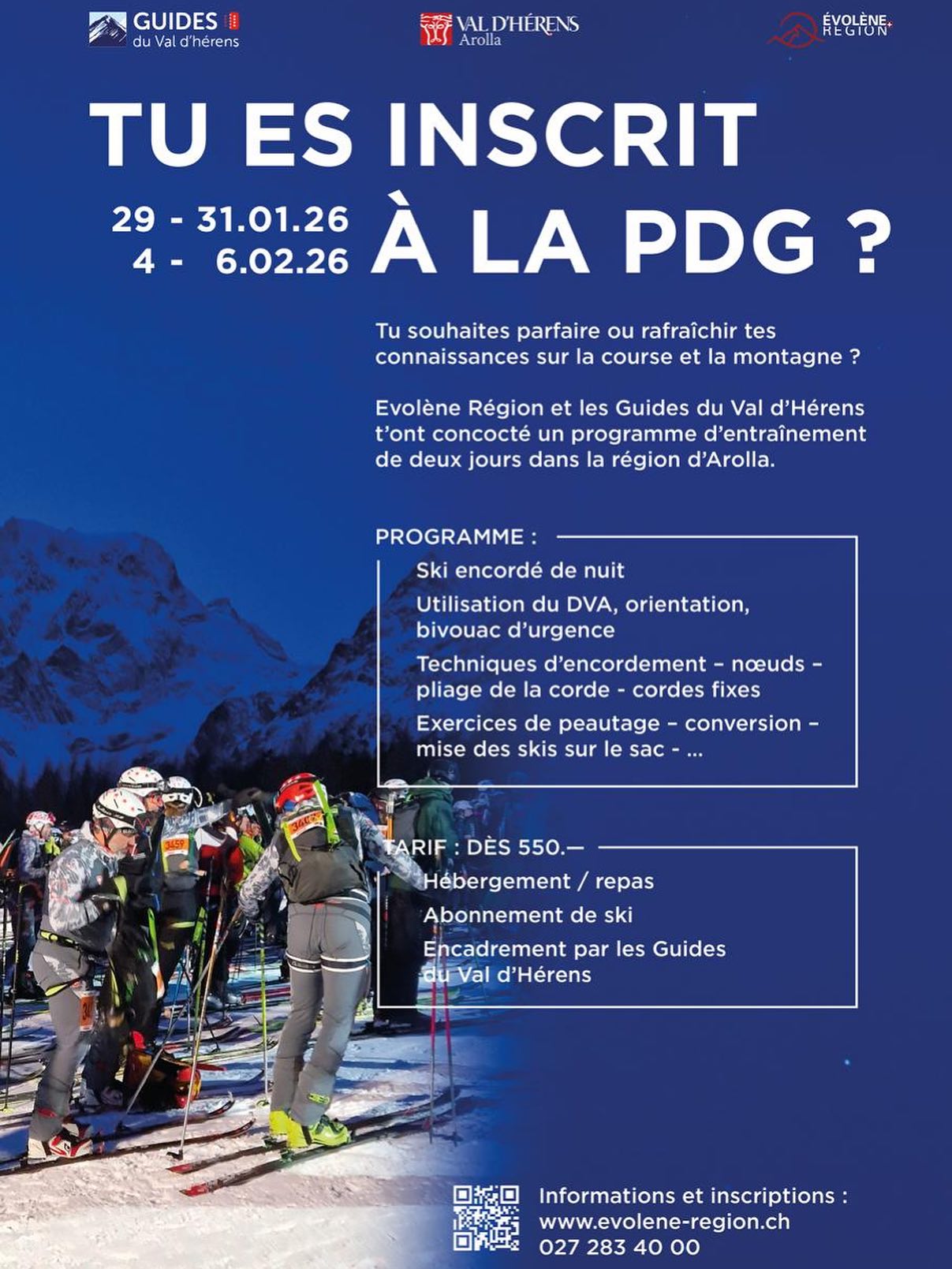 Camp PDG avec le bureau des guides du Val d'Hérens